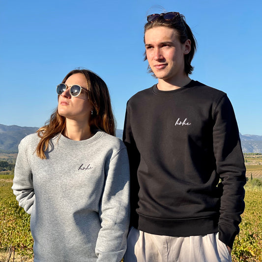 Sweat-shirt sans capuche coton bio broder